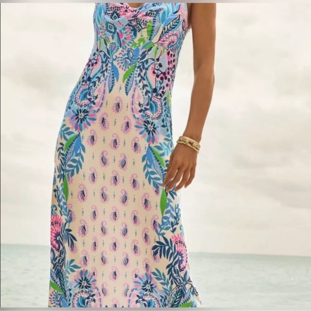 Colorful Maxi Dress with Tropical Print